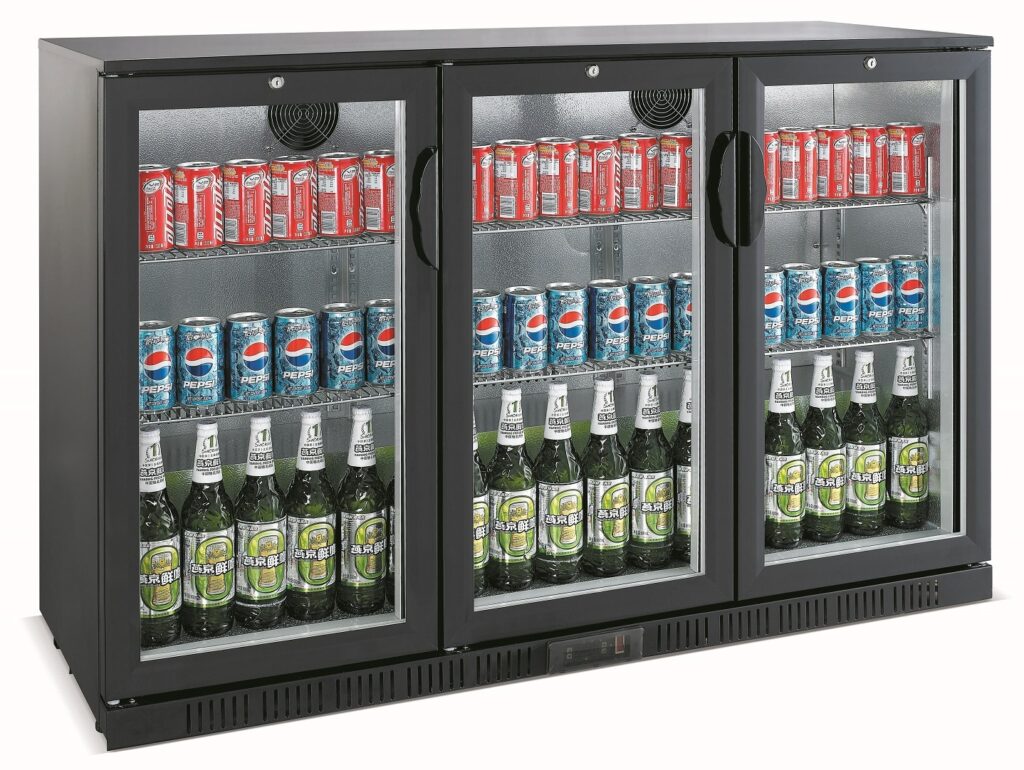 back bar fridge 3 door