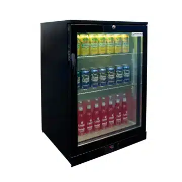 Black Single Glass Door Bar Fridge